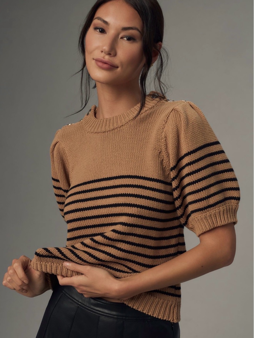 English Factory Cotton Striped Pullover Sweater